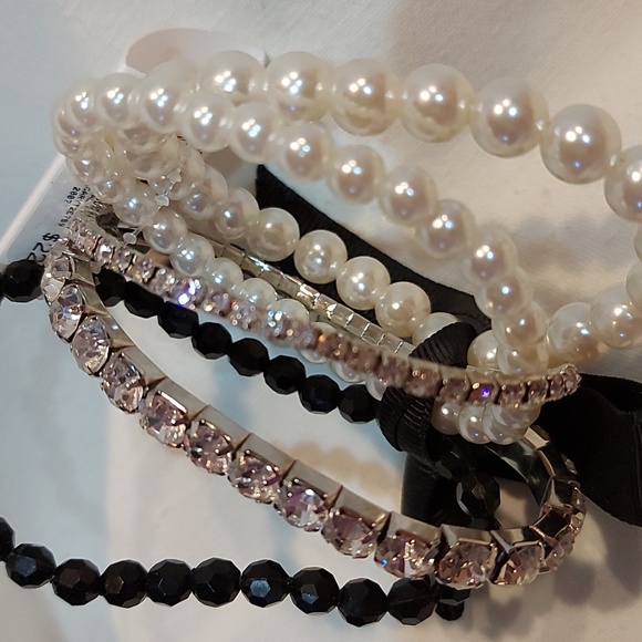 NWT Joe Fresh 5pc rhinestone & pearls bracelet - Picture 5 of 6
